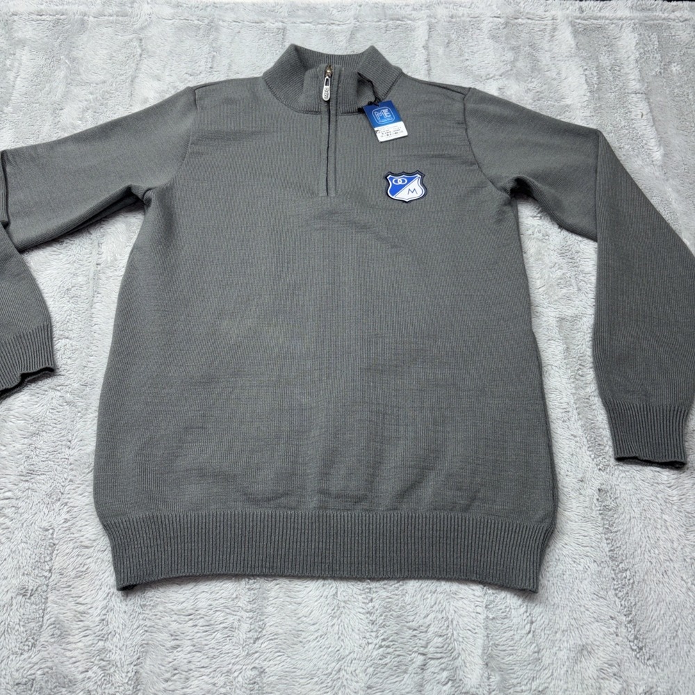 Official Millonarios F.C. knit sweater in gray, size Small NWT